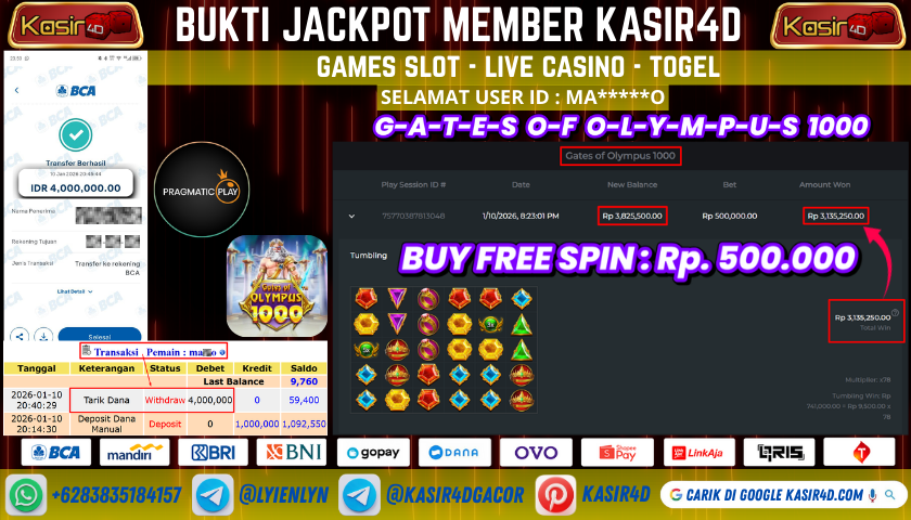 PRAGMATIC PLAY GATES OF OLYMPUS 1000