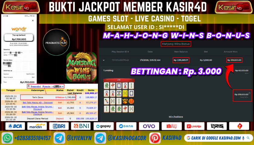 PRAGMATIC PLAY MAHJONG WINS BONUS